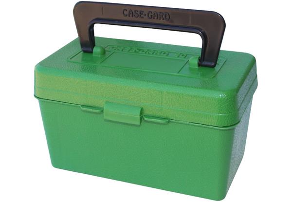DELUXE AMMO BOX 50 ROUND HANDLE 223 REM, 204 RUGER GREEN
