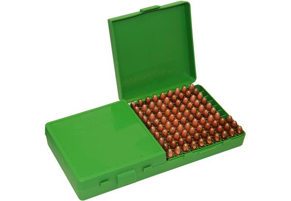 AMMO BOX 200 ROUND FLIP-TOP 9MM 380 ACP, GREEN