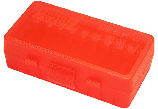 AMMO BOX 50 ROUND FLIP-TOP 41, 44, 45 LC CLEAR RED