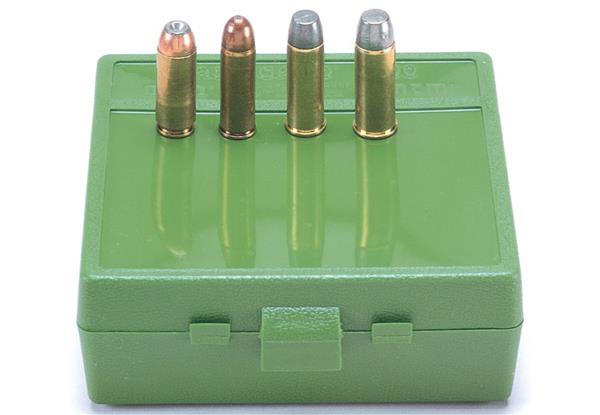 AMMO BOX 64 ROUND FLIP-TOP 50 AE, 480 RUGER GREEN