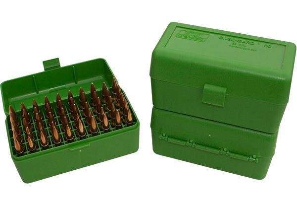 AMMO BOX 50 ROUND FLIP-TOP 270 WIN, 30-06, 25-06 GREEN