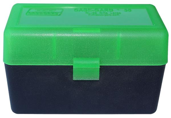 AMMO BOX 50 ROUND FLIP-TOP 270 WIN 30-06 25-06 CLEAR Green/Black
