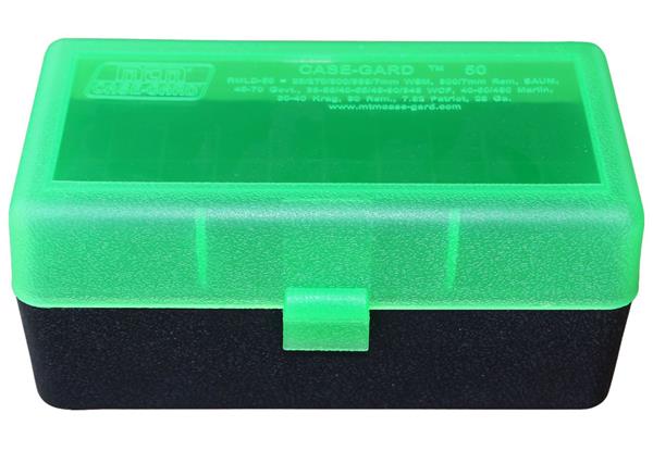 AMMO BOX 50 ROUND FLIP-TOP 300 WSM 45-70 7MM R SAUM Green/Black