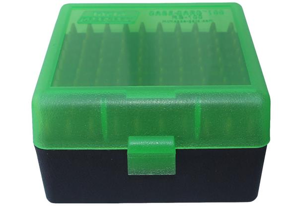 AMMO BOX 100 ROUND FLIP-TOP 223 204 RUGER 6X47 GREEN/BLACK
