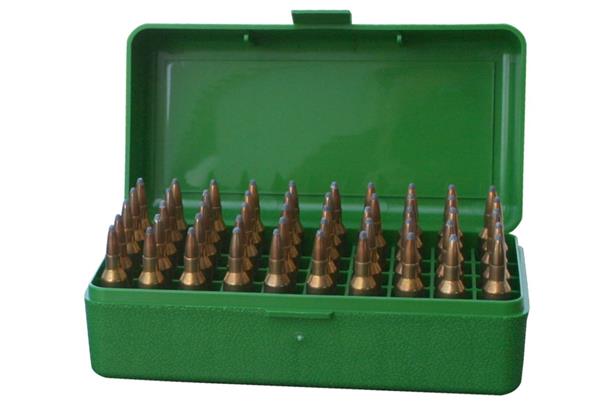 AMMOBOX 50RND FLIPTOP 223 270WSSM 460 500 S&W Green