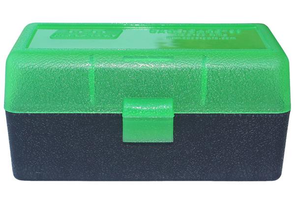 AMMO BOX 50 ROUND FLIP-TOP 22-250 6MM PPC 7MM BR CLR Green/Black
