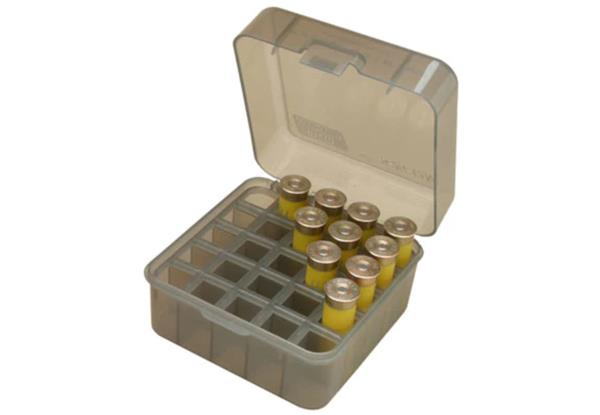 SHOTSHELL BOX 25RND FLIPTOP 12 20 GAUGE UP TO 3" CLRSMK