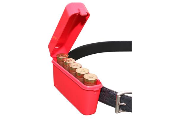 SHOTSHELL BOX 5 ROUND BELT STYLE 12 GAUGE UP TO 3" RED