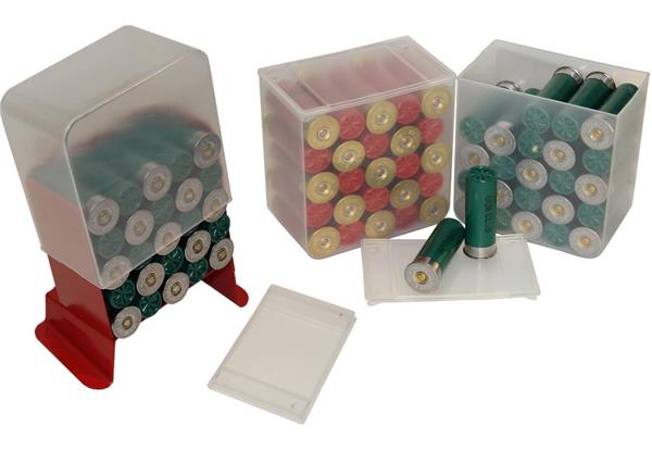 25 ROUND SHOTSHELL BOX, SOLD AS SET OF 4 CLEAR