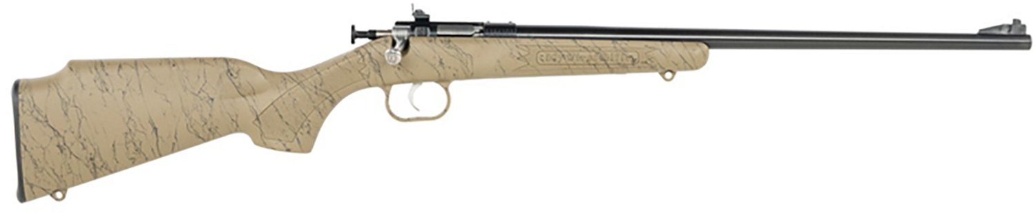 Crickett Gen 2 .22 LR Rifle – Tan/Black Webbed Synthetic, Blued product image