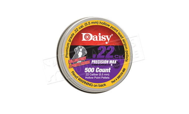 Daisy PrecisionMax .22 Caliber Hollow-Point Pellets – 500 Count Tin