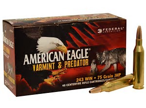 FEDERAL AMERICAN EAGLE VARMINT PREDATOR 243 75GR
