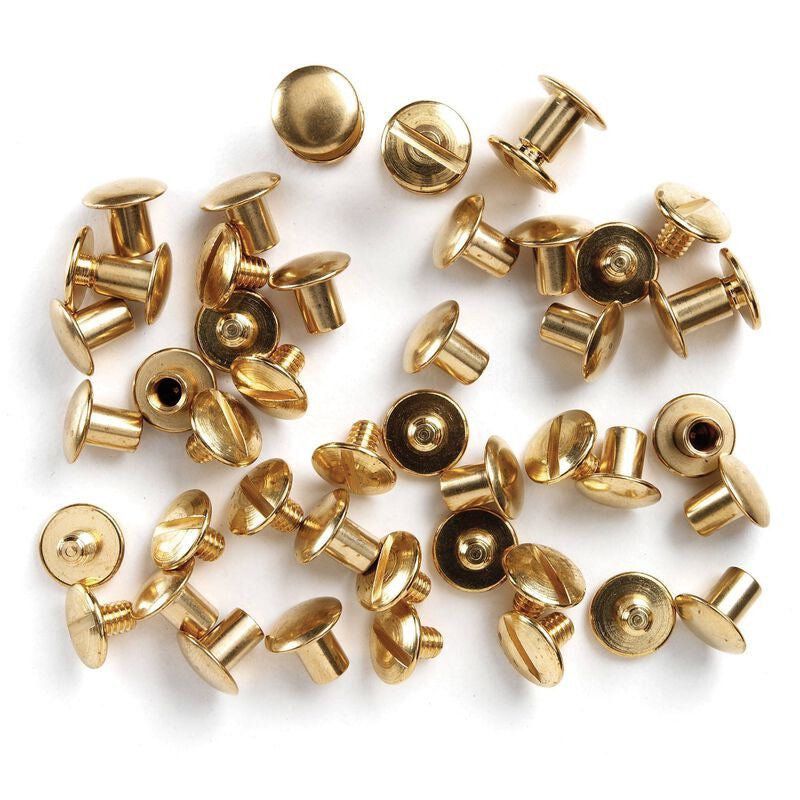 Uncle Mike's Brass Chicago Screws, 24-Pack