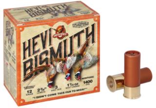 HEVI-SHOT Ammunition BISMUTH UPLAND 12 Gauge 2-3/4" 1-1/4 OZ #3 (25)