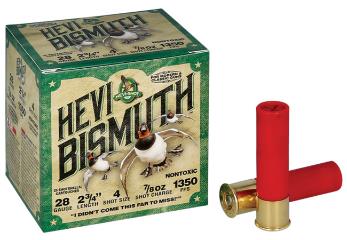 HEVI-SHOT Ammunition HEVI-BISMUTH 28 Gauge 2-3/4" 3/4 OZ #4 (25)