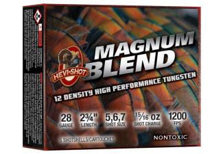 HEVI-SHOT Ammunition MAGNUM BLEND 28GA 2-3/4" 15/16OZ #5 #6 #7 (5)