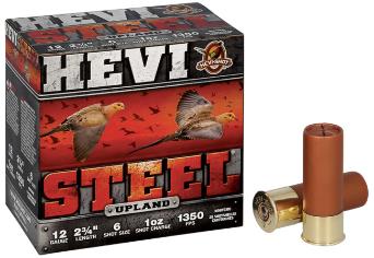 HEVI-SHOT Ammunition HEVI-STEEL UPLAND 12 Gauge 2-3/4" 1 OZ #6 (25)