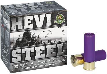 HEVI-SHOT Ammunition HEVI-STEEL 16 Gauge 2-3/4" 1 OZ #4 (25)