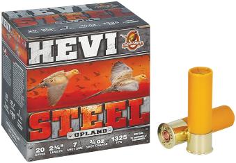 HEVI-SHOT Ammunition HEVI-STEEL UPLAND 20 Gauge 2-3/4" 1 OZ #7 (25)