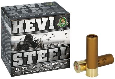 HEVI-SHOT Ammunition HEVI-STEEL 12 Gauge 3-1/2" 1-3/8 OZ #3 (25)