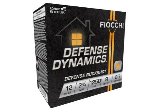 FIOCCHI AMMO 12GA HOME DEFENSE 9P BCK 2-3/4" 1BK 1250FPS(25)