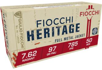 FIOCCHI AMMO 7.62 NAGANT HERITAGE 97 GR FMJ 1082 FPS (50)
