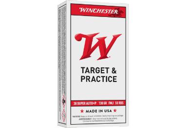 WINCHESTER AMMO 38 SUPER AUTO +P USA TARGET FMJ 130 GR