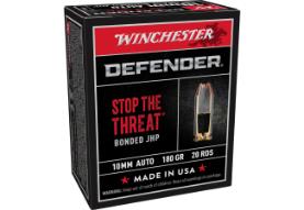 WINCHESTER AMMO 10MM AUTO DEFENDER BONDED JHP 180 GR