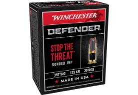 WINCHESTER AMMO 357 SIG DEFENDER BONDED JHP 125 GR