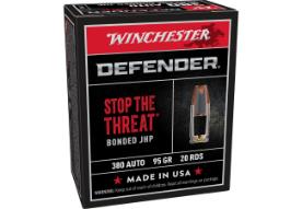 WINCHESTER AMMO 380 AUTO DEFENDER BONDED JHP 95 GR
