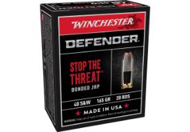 WINCHESTER AMMO 40 S&W DEFENDER BONDED JHP 165 GR