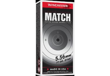 WINCHESTER AMMO 5.56MM MATCH BTHP 77 GR