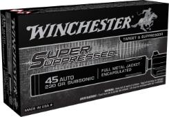 WINCHESTER AMMO 45 AUTO SUPER SUPRESSED FMJ 230 GR SUBSONIC