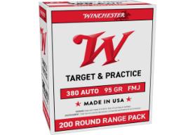 WINCHESTER AMMO 380 AUTO USA TARGET FMJ 95 GR - 200 ROUNDS