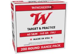 WINCHESTER AMMO 40 S&W USA TARGET FMJ 165 GR - 200 ROUNDS