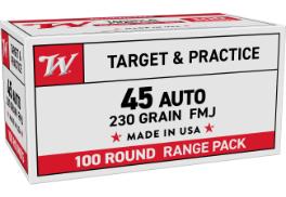 WINCHESTER AMMO USA WBX 45 AUTO USA TARGET FMJ 230GR 100RDS
