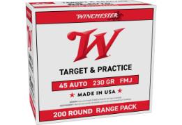 WINCHESTER AMMO USA WBX 45 AUTO USA TARGET FMJ 230GR 200RDS