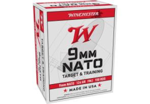 WINCHESTER AMMO USA WHITE BOX 9MM NATO TARGET FMJ 124 GR