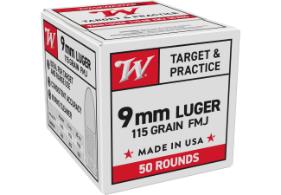 WINCHESTER AMMO 9MM LUGER 115GR FMJ USA PARA