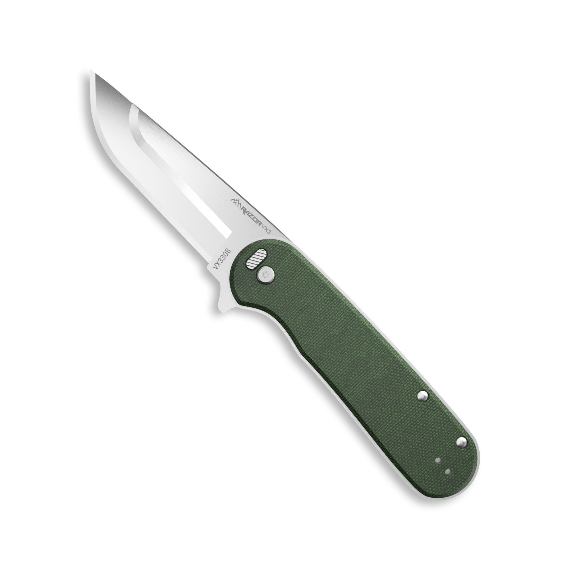 Outdoor Edge VX3 Spring-Assisted, Replaceable Blade Folding Knife (Green Micarta)