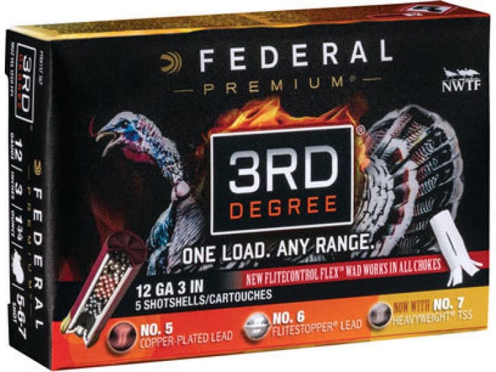 Federal Third Degree 12 Ga. 3" 1-3/4 Oz. #5,6,7 Turkey Load