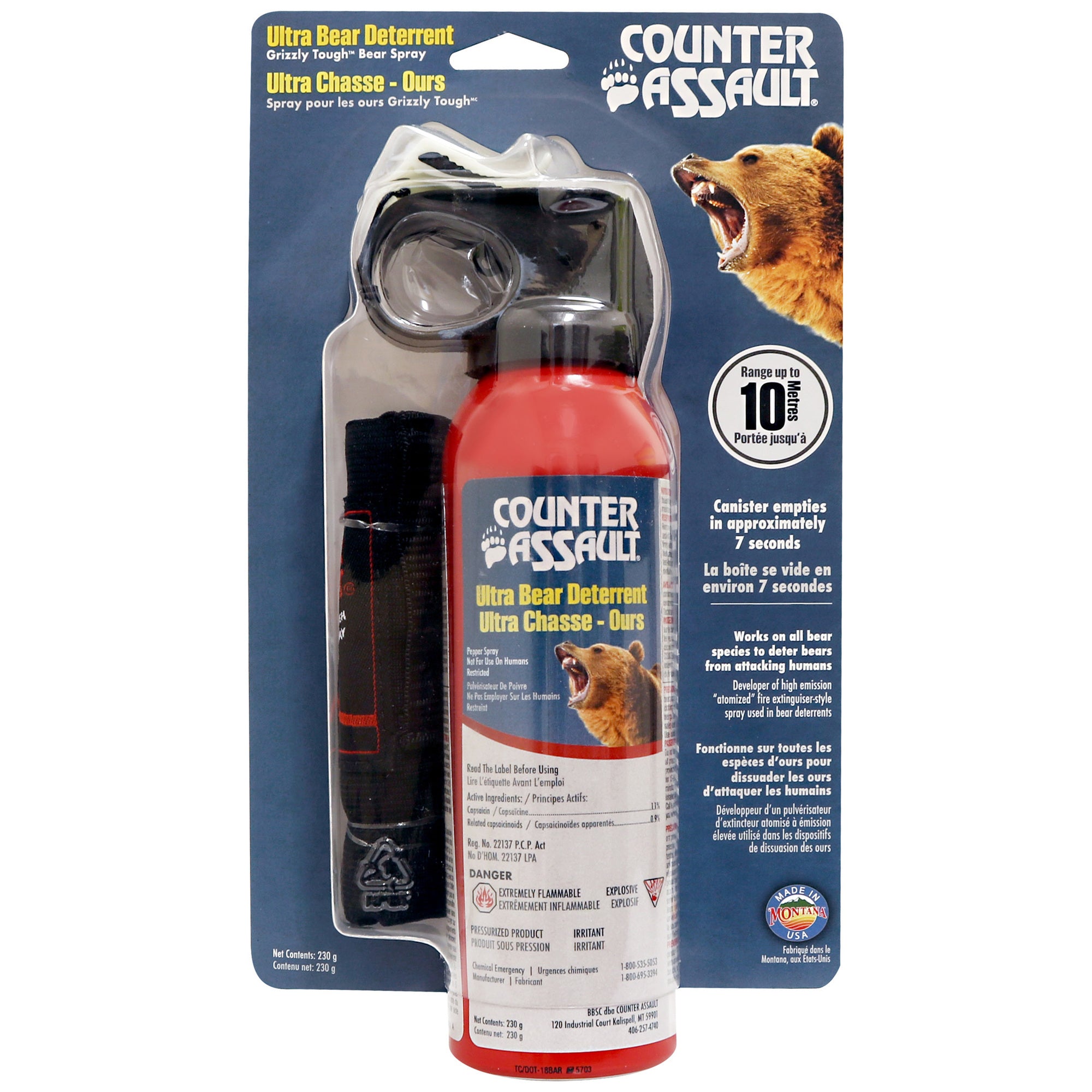 Counter Assault Bear Deterrent Pepper Spray with Holster 8.1oz