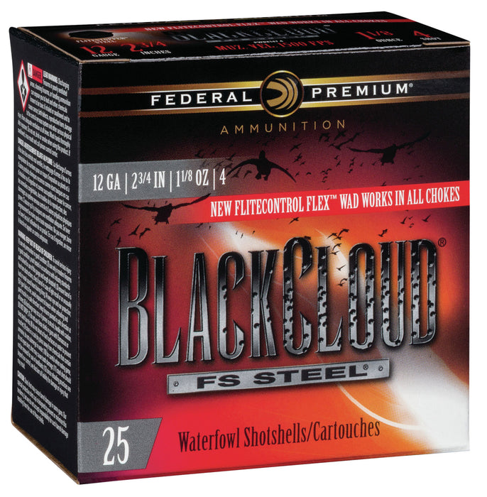 Federal Black Cloud 12 Ga. 2-3/4" 1-1/8 Oz #4 1500 Fps