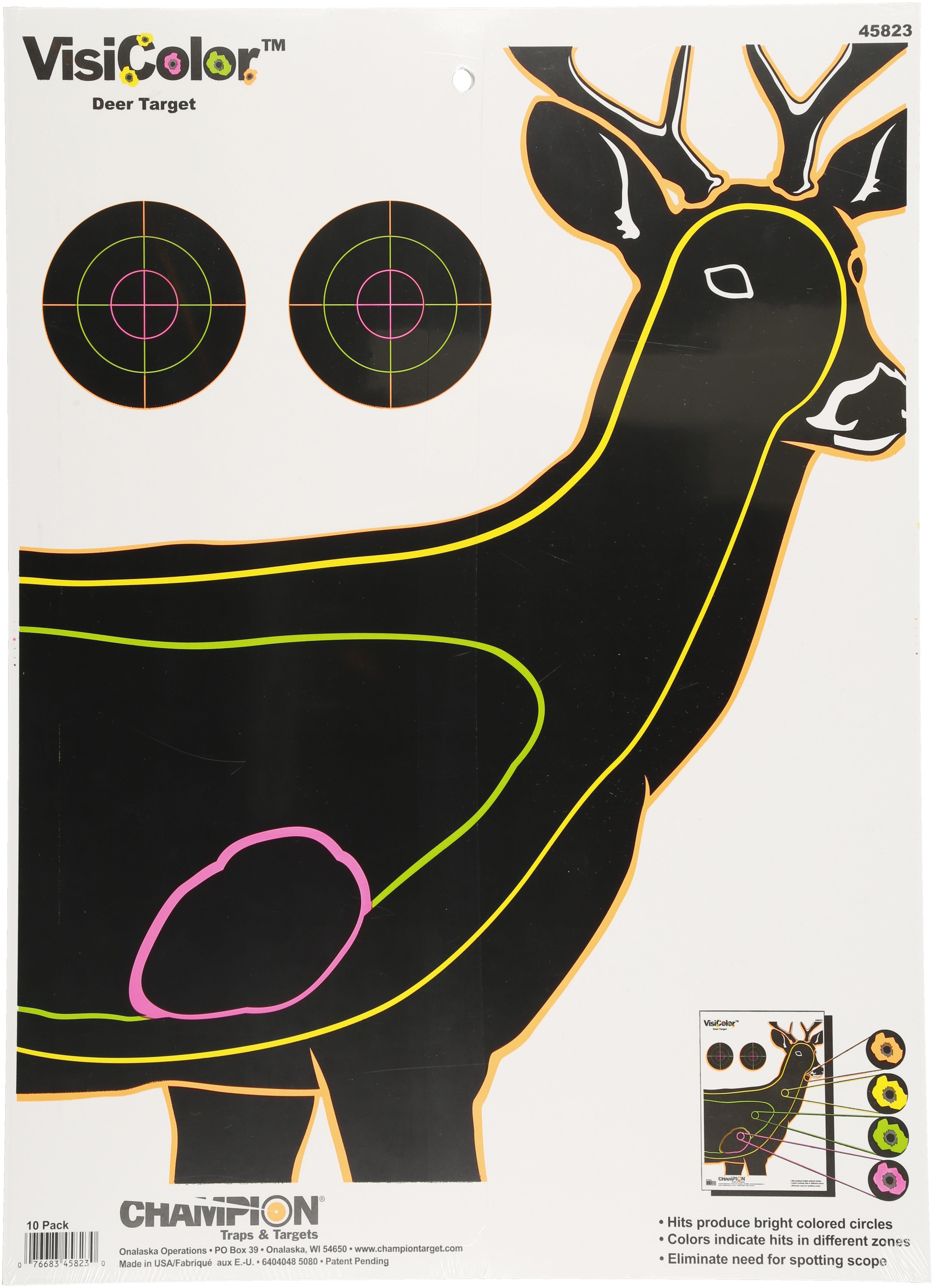 Champion VisiColor Whitetail Deer Target – 10 Pack