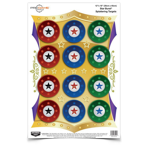 Birchwood Casey PREGAME 12" x 18" Star Burst Target – 8 Pack