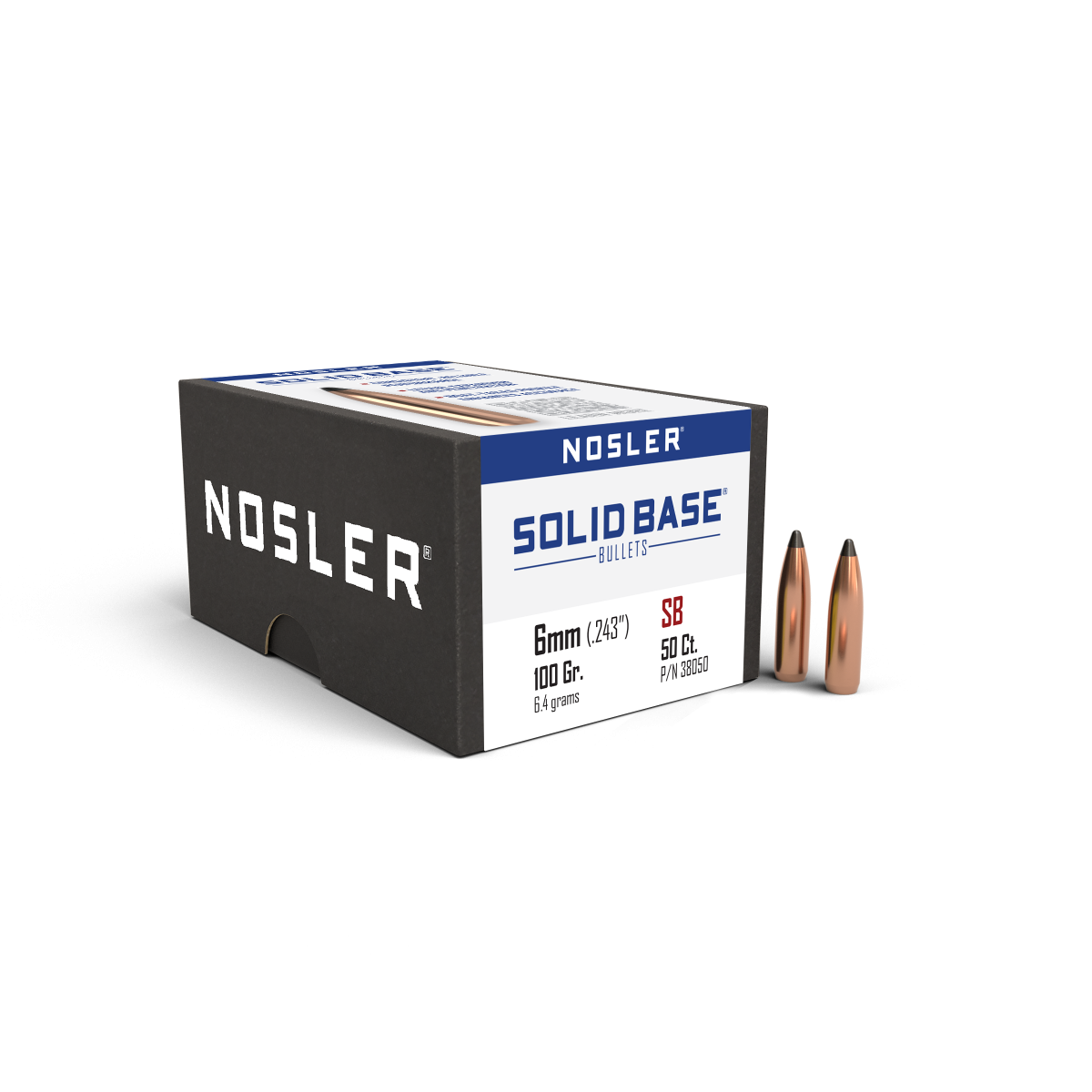 Nosler 6mm 100gr Spitzer Solid Base product image