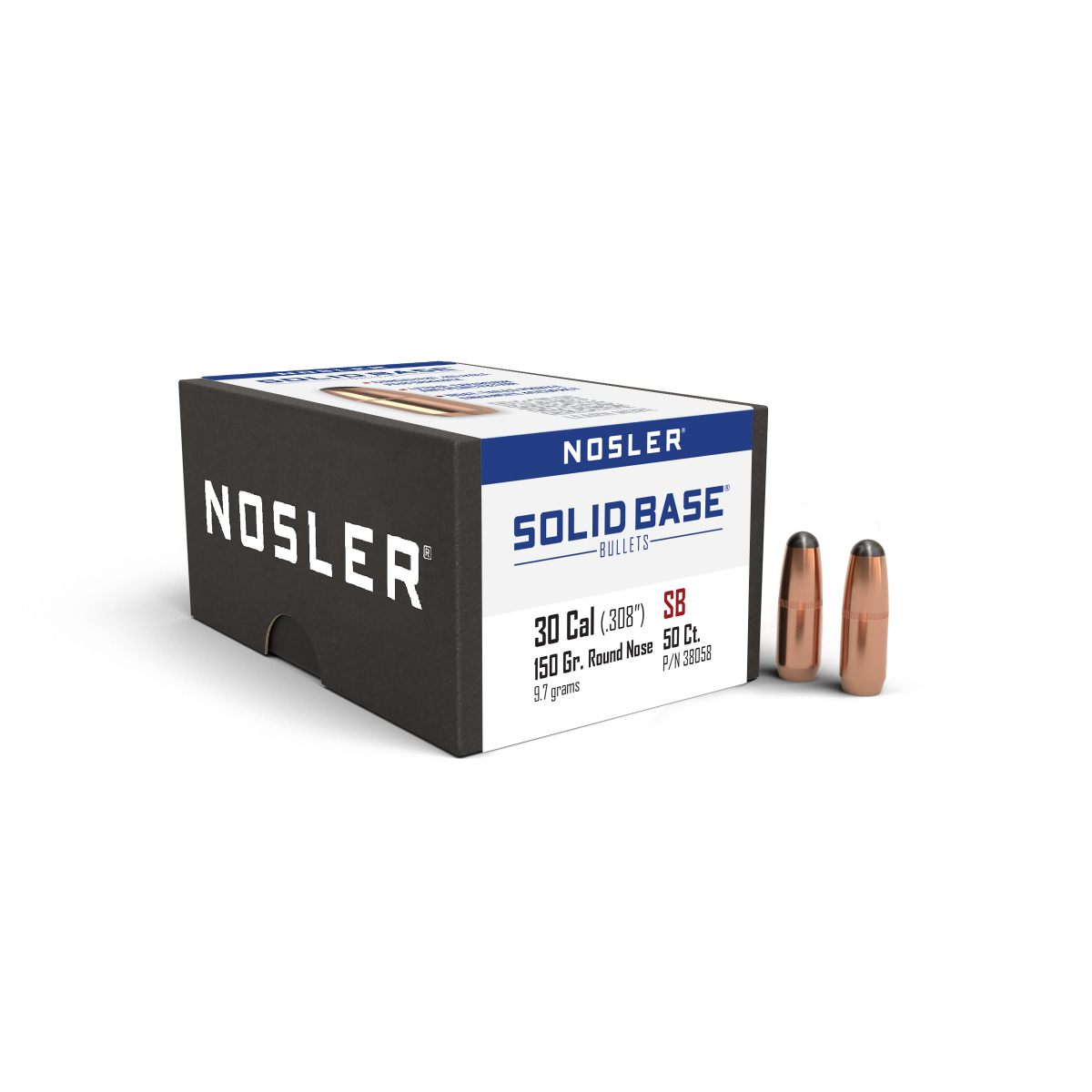 Nosler 30 Caliber 150gr Round Nose Solid Base product image