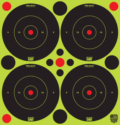 Pro-Shot 3" Green Splattershot Bullseye With Pasters