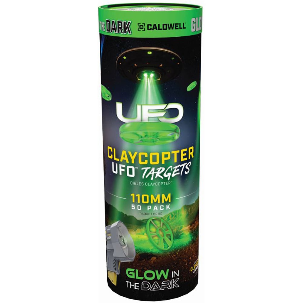 Caldwell ClayCopter UFO 110mm Glow-in-the-Dark Targets - 50 Pack product image