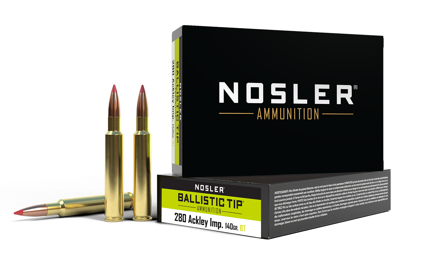 Nosler 280 Ackley Imp 140gr Ballistic Tip Ammunition product image